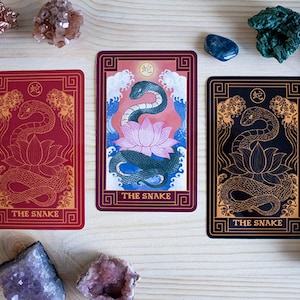Autocollant L'année du serpent Autocollant imperméable Nouvel an chinois pour la décoration Nouvel an lunaire 2025 en vinyle Autocollant serpent découpé avec tarot