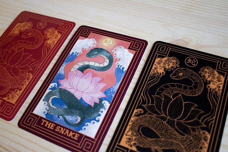 Orm Zodiac Tarot-klistermärke Vattentätt kinesiskt nyårsklistermärke för dekoration 2025 Lunar New Year vinylklistermärke Orm stansat klistermärke Orm Tarot bild 7