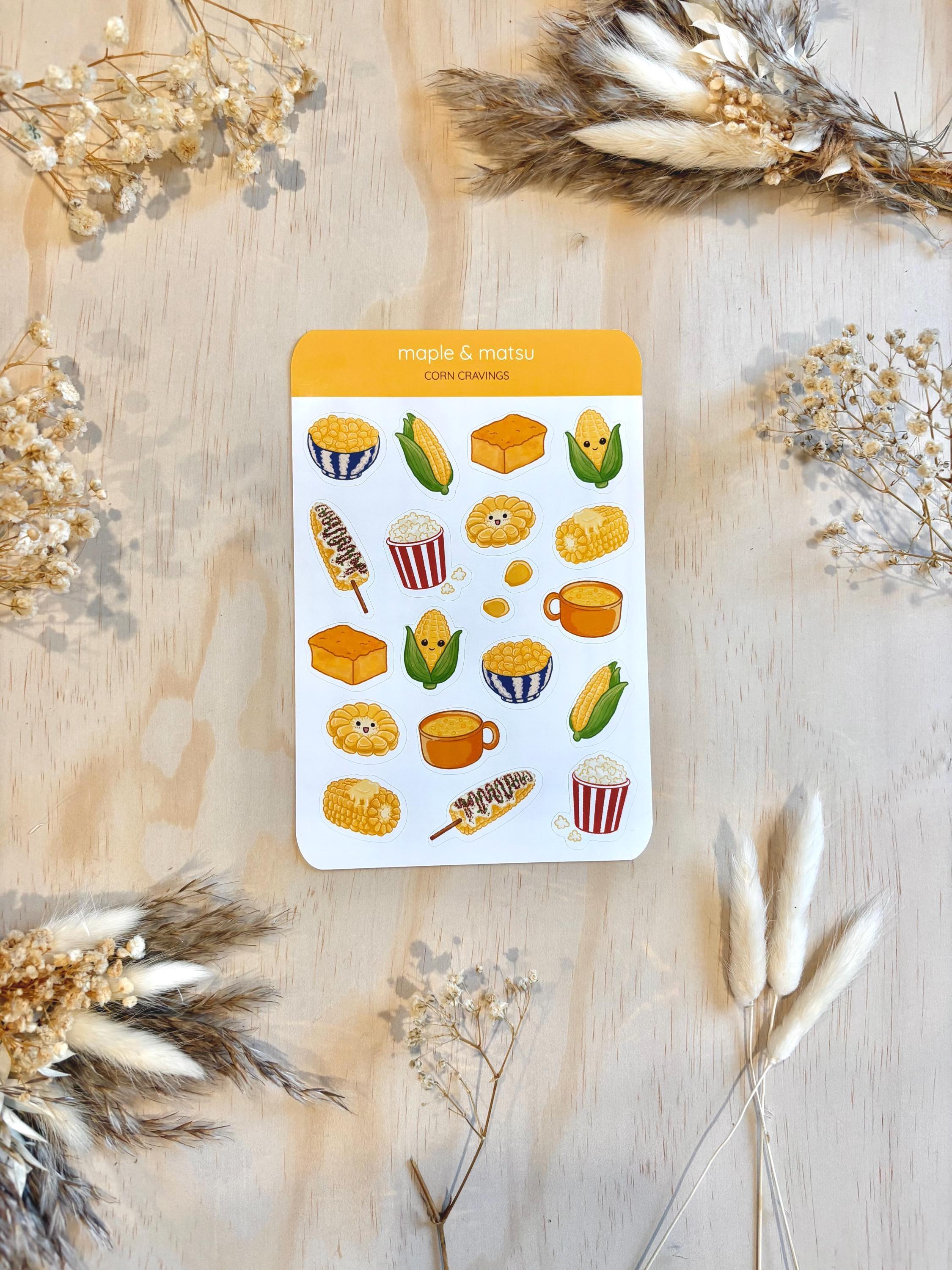 Corn Sticker Sheet Food Stickers for Journals Scrapbooking Autumn Decor ...