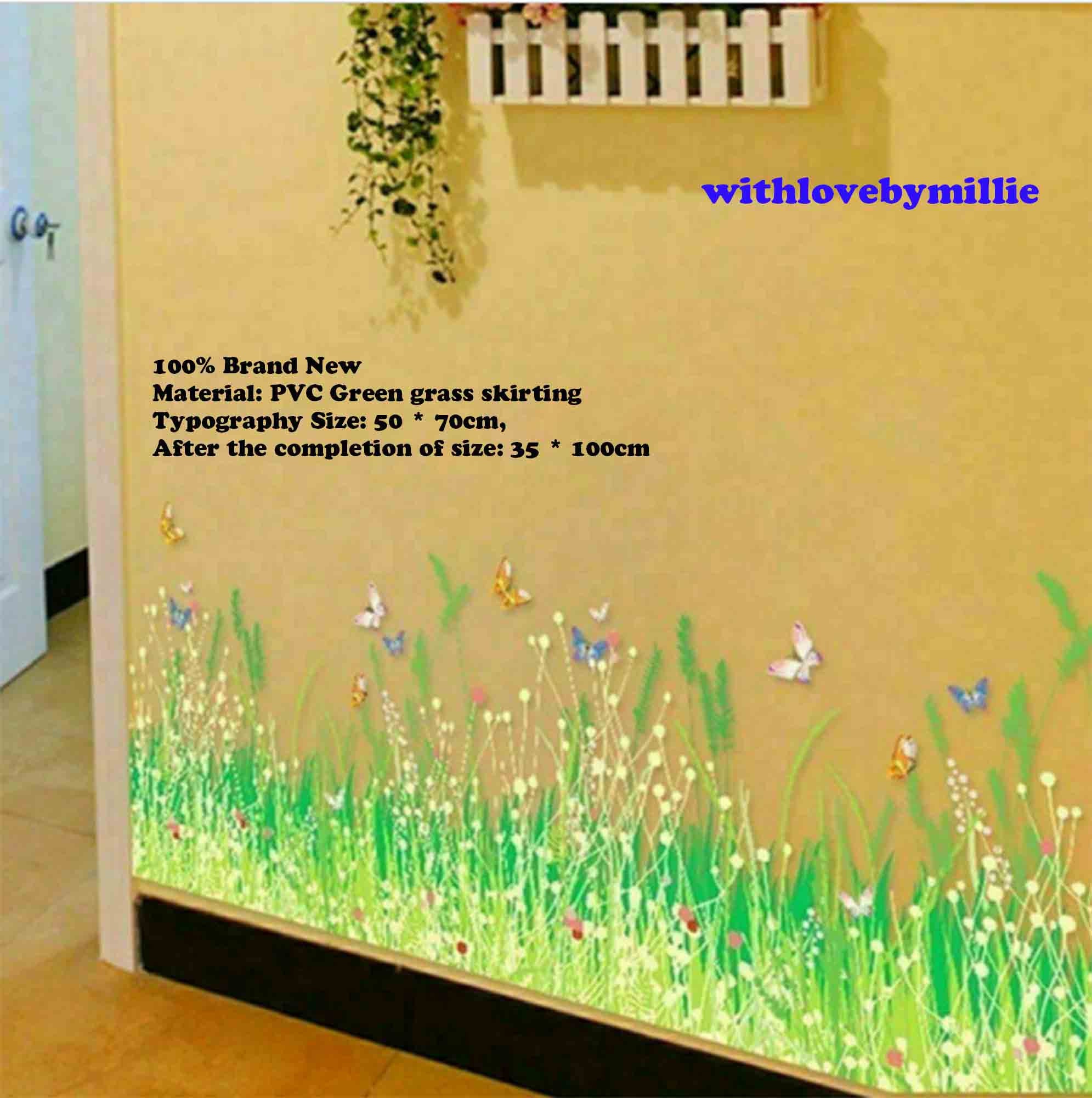 Wall Stickers Grass Type Removable Art Vinyl Decal Mural Home Room Decor 