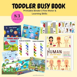 Busy Book Pre School, Toddler Learning Binder, Preschool Activities, Homeschool Resources, Montessori Materials, Digital Printable