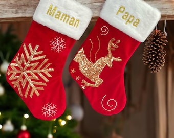 Grande Chaussette / Botte De Noël Personnalisable - France