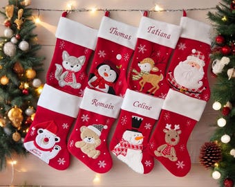 Gepersonaliseerde geborduurde kerstsok / Gepersonaliseerde kerstsok / Kerstlaars / Gepersonaliseerde kerstsok /