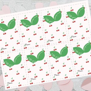Cherry Valentine Printable, Cherries Valentine, Classroom Valentines Favors, School Valentine Gifts, Candy Valentine Card, DIY Valentines