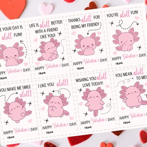 Axolotl Valentines | Kids Valentine Cards | Class Valentines | Valentines Day | Printable Valentines