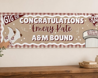 Texas A & M Graduation Banner Aggie Bound Party Dekoration College Senden Schild