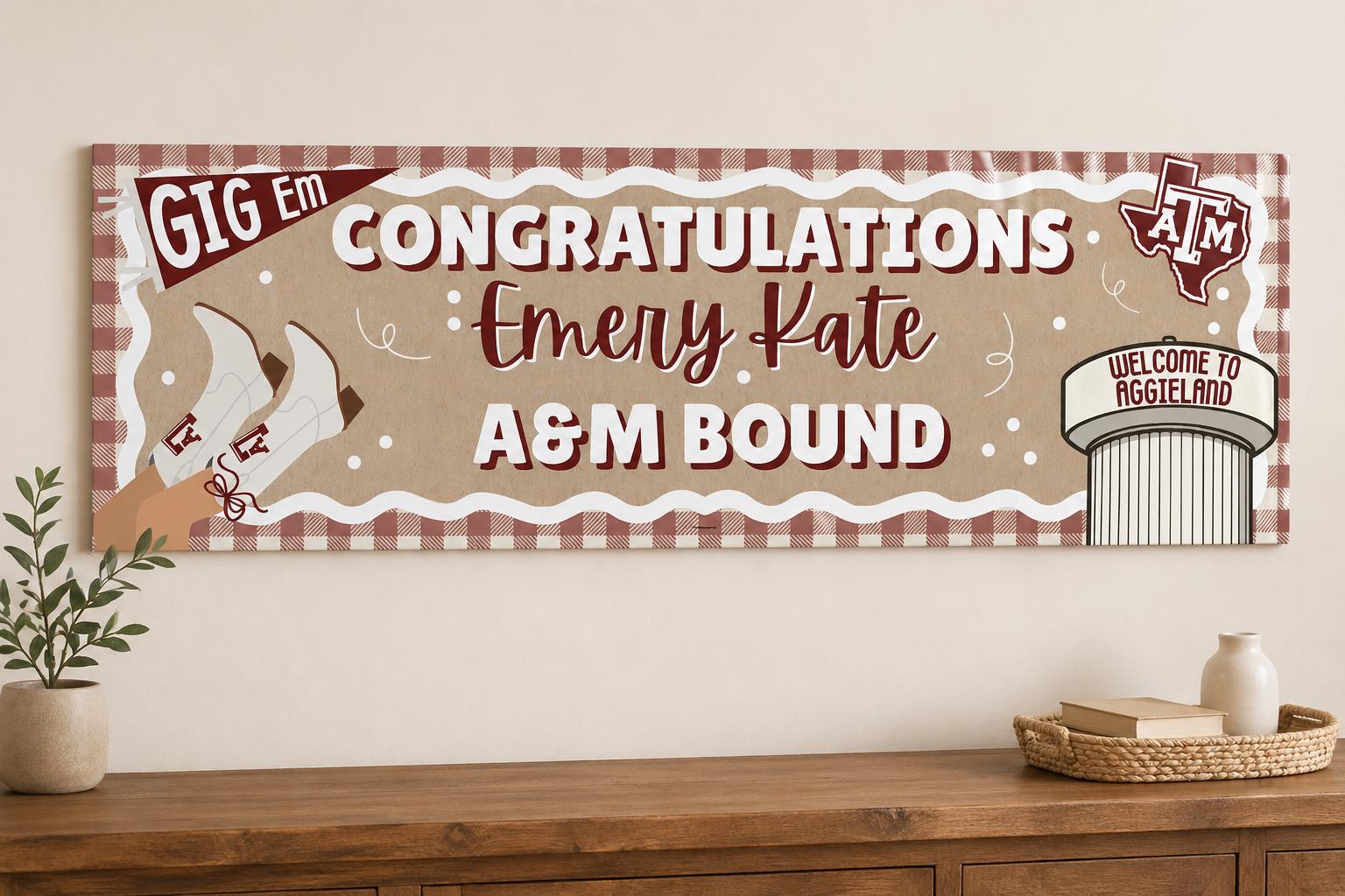 Texas A&M Graduation Banner Aggie Bound Party Decor College Send off ...
