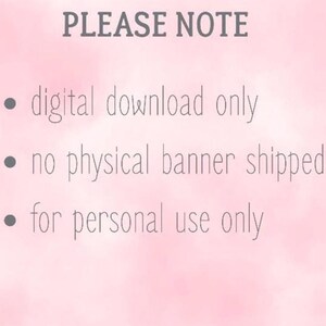 K&ouml;nnte beinhalten: Hinweis zum digitalen Download auf rosa Aquarellhintergrund. Der Text lautet &bdquo;BITTE BEACHTEN&ldquo; gefolgt von Aufz&auml;hlungspunkten: &bdquo;nur digitaler Download&ldquo;, &bdquo;kein physisches Banner versendet&ldquo; und &bdquo;nur f&uuml;r den pers&ouml;nlichen Gebrauch&ldquo;.