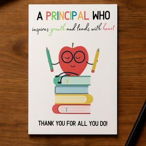 Printable Principal Thank You Card – Perfect for Principal's Day or End of School Year – Thoughtful Gift for School Principal