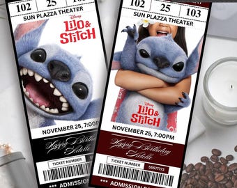 Custom Printable Editable Stitch ticket, Lilo And Stitch Birthday Invite, Stitch Party Invite Template, Stitch Birthday Girl Canva Editable
