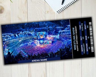 SOFORT BEARBEITEN Wrestling oder Boxing Event Ticket Stub-Vorlage, Geschenk Professionelle Tickets für Weihnachten, Geschenk Souvenir, Canva Bearbeitbares Ticket