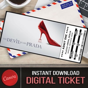 Physical Laminated The DEVIL Wears PRADA Musical Theatre Ticket | West End Broadway Surprise Gift Reveal | Souvenir Keepsake Physical Ticket