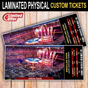 Physisch laminierte Wrestling- oder Box-Event-Tour-Stub-Vorlage, Box-Eintrittskarten, Wrestling- oder Box-Karte individuell, jede Sportkarte