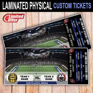 PHYSICAL LAMINATED Customized Football Ticket Theme Sport Surprise Reveal Ticket, Football Sports Christmas Ticket Surprise Gift Souvenir