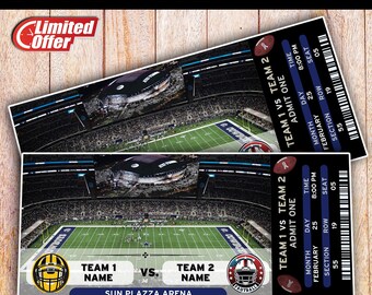 FIZYCZNIE LAMINOWANY Spersonalizowany bilet piłkarski z motywem sportowym, niespodzianka na prezent, bilet świąteczny na piłkę nożną, pamiątka