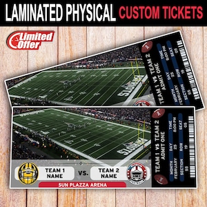 Customized Footbal Game Physical Laminated Ticket Theme Sport Surprise Reveal Ticket, Football Christmas Ticket Surprise Gift Souvenir