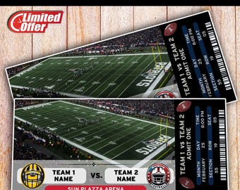 Boleto físico laminado personalizado para partido de fútbol, boleto sorpresa deportivo temático, boleto de fútbol navideño, regalo sorpresa de recuerdo