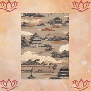Tai Chi Pavilion Journal, Hardcover Matte Journal, Chinese Martial Art Journal, Meditation in Motion Notebook, Five Elements Nature Journal