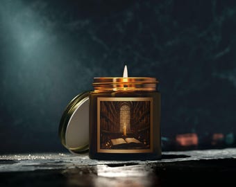 Dark Academia Candle, Library Aesthetics, Library Book Candle, Reading Book Vibe, Library Candle, Mystic Aesthetic, Academia Romantic