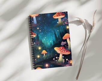Mushroom Forest Spiral Notebook: Whimsical Fantasy Journal