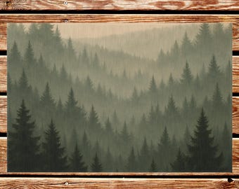 Cabochon Fußmatte, Bergleben Person Dekor, Waldhütte Eintrag Teppich, Boho Natur Geschenk für Outdoor-Abenteuer-Liebhaber, Evergreen-Liebhaber