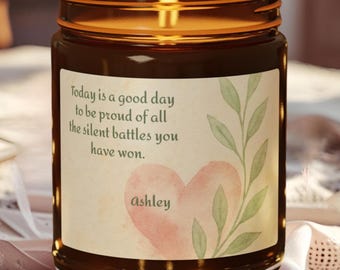 Encouragement Gift for Her, Personalized Self Care Candle, Thinking of you Candle, Custom Meditative Candle, Motivational Gifts, Self Love