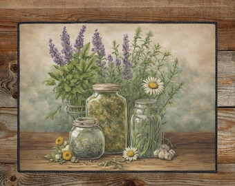 Herbal Apothecary Kitchen Mat, Nature Heals Doormat, Herb Lover Gifts, Apothecary Decorations, Herbalist Gift, Holistic Home, Heal Naturally