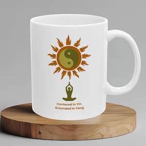 Yin Yang Sun Mug: Spiritual Energy Balance Coffee Cup