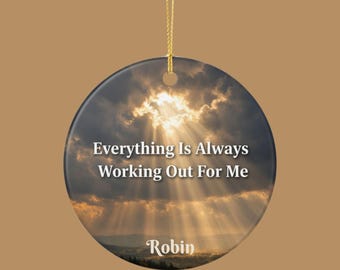 Personalized Meditative Ornament, Affirmation Positive Decor, Custom Name Manifestation Ornament, Law of Attraction Gift, Daily Affirmation