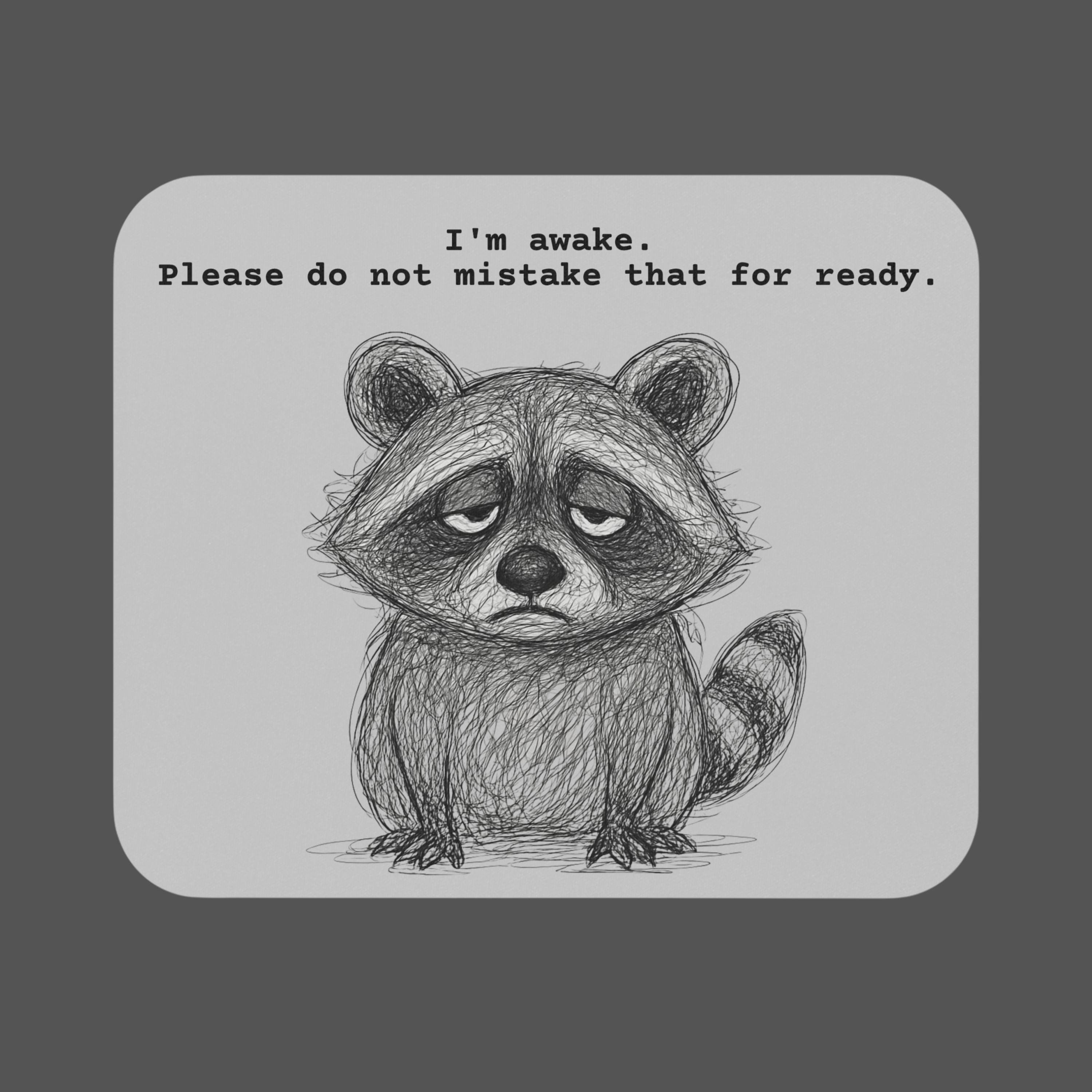 Humorous Mousepad Coworker, Raccoon Mouse Pad, Office Funny Gift