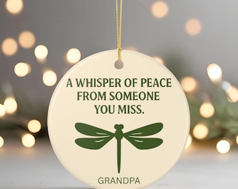 Personalized Dragonfly Memorial Ornament: Sympathy Gift, Remembrance Keepsake