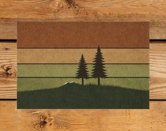 Evergreen Berg Natur Fußmatte, Erdfarben Wald Willkommen Matte, Naturliebhaber Wohnkultur, Urlaub Haus Eintrag Weg Matte, rustikale Fußmatte