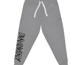 Pantalones deportivos unisex Bagway grises con diseño Bagway. Pantalones deportivos cómodos para fitness, ropa informal, regalos para deportistas, pantalones de estar por casa cómodos.