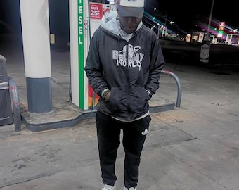 Bagway World graphic Windbreaker | Planet logo hooded jacket