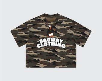 Bagway Women Empowerment Unisex Heavyweight Boxy Cropped Camo T-Shirt (270GSM)