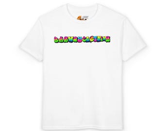 Bagway Youth Bubble Letter T-Shirt | Kids graphic tee, neon graffiti text