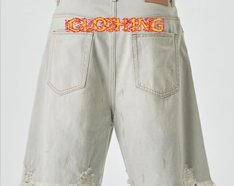 Bagway Clothing Unisex Distressed Denim Shorts