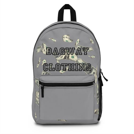 BAGWAY Cash Money Print Backpack, Trendy School Bag, Unique Gift