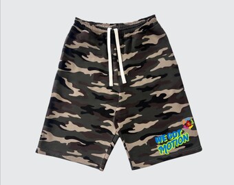 Bagway We Got Motion Unisex Heavyweight 100% Cotton French Terry Camo Shorts (420GSM)