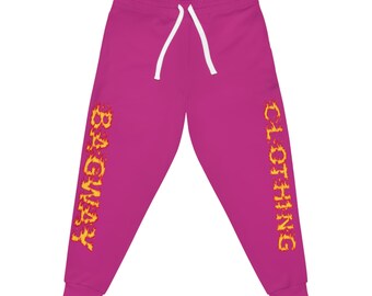 Flame Text Bagway Clothing Joggers pink | All-over Print