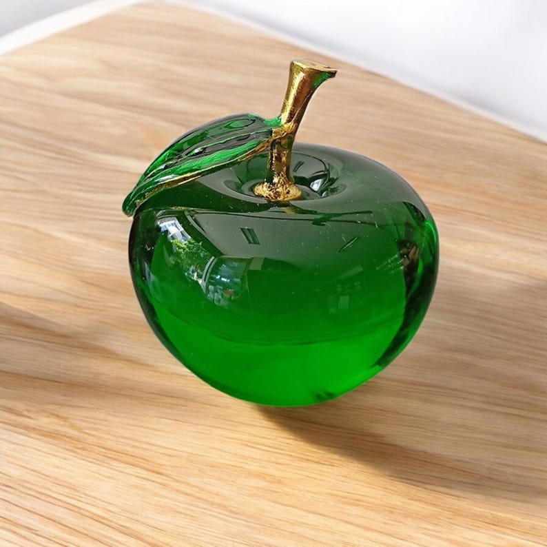 Fashionable Transparent Crystal Glass Apple Creative Home Decoration ...