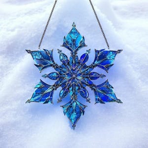 Fairy Tale Snowflake Acrylic , 8-Inch Christmas Hanging Ornament, Scratch-Resistant & Waterproof Wall Art for Outdoor, Indoor,