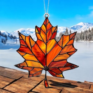 Maple Leaf Ornament  For Window , Acrylic Maple Leaves Hanging Ornament , Fall Leaf Decor For Thanksgiving Autumn Party Supplies ,
