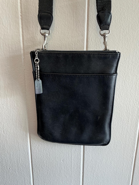 A Rare Vintage Made in the USA Coach Black Leather Crossbody