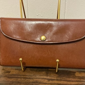 A rare HTF Vintage Coach Tabac Combination Leather Wallet/Checkbook