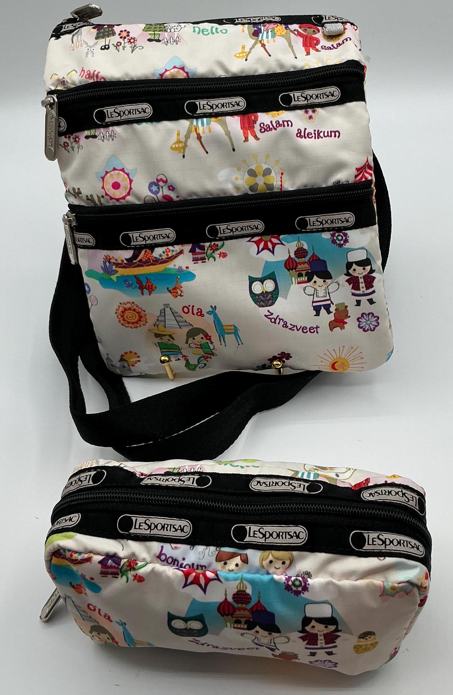 A Rare HTF Vintage Lesportsac It's A Small World Crossbody