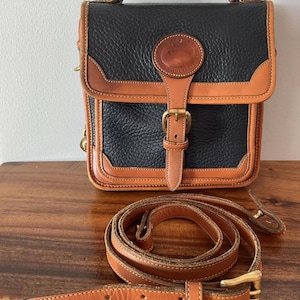 Vintage Made In USA Blue Leather Dooney & Bourke Crossbody Handbag