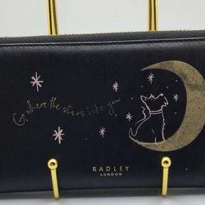 A Rare HTF Vintage Radley London Black Leather Zip Around Wallet