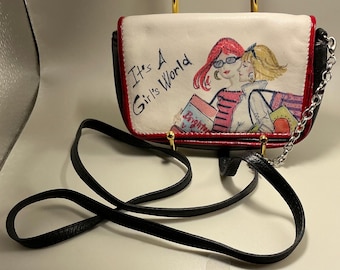 Eine seltene HTF moderne Vintage Brighton Es ist eine Girls World Crossbody Bag Handtasche
