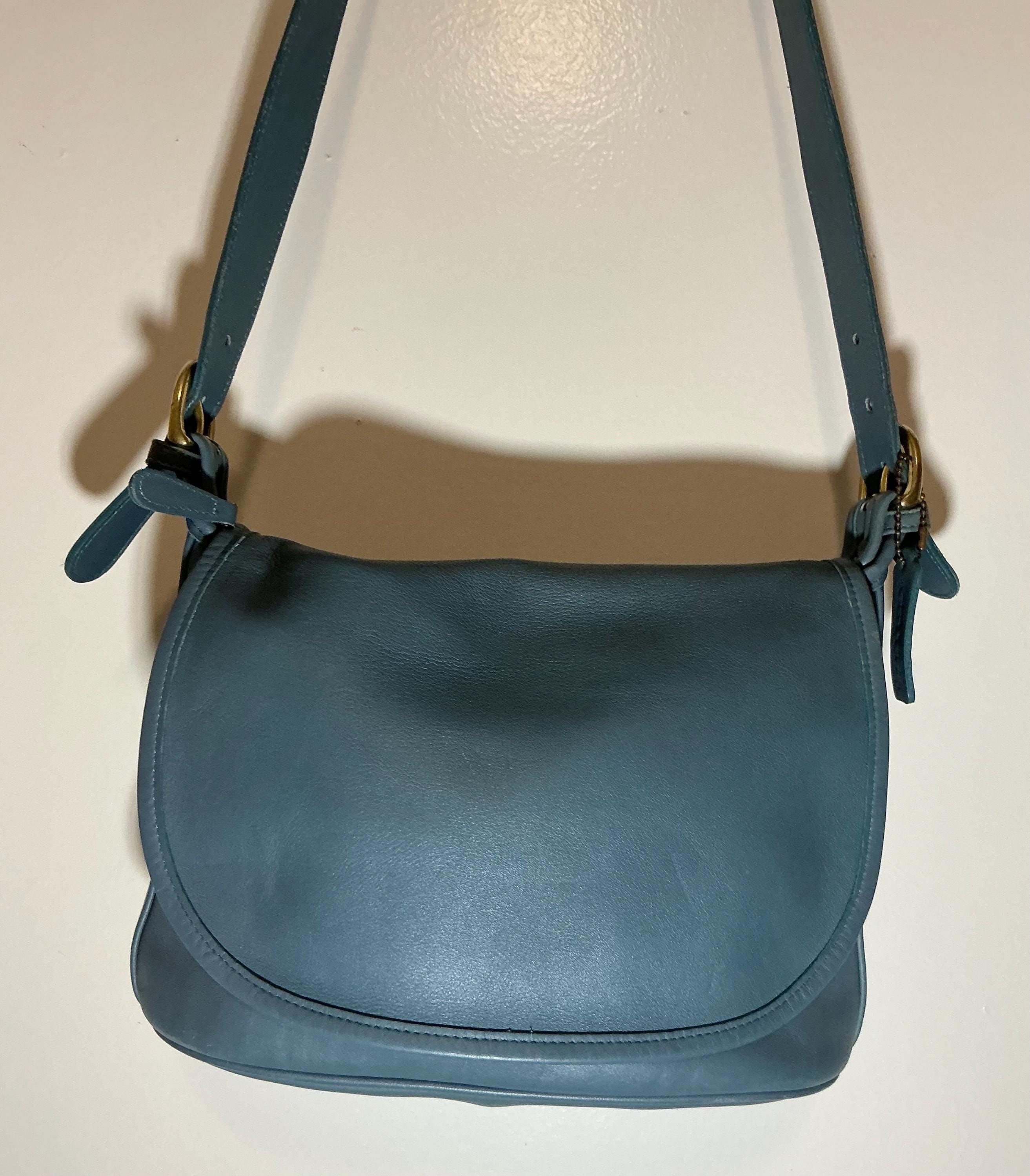 Rare Vintage Powder Blue Old Coach Made in USA 4150 Leather